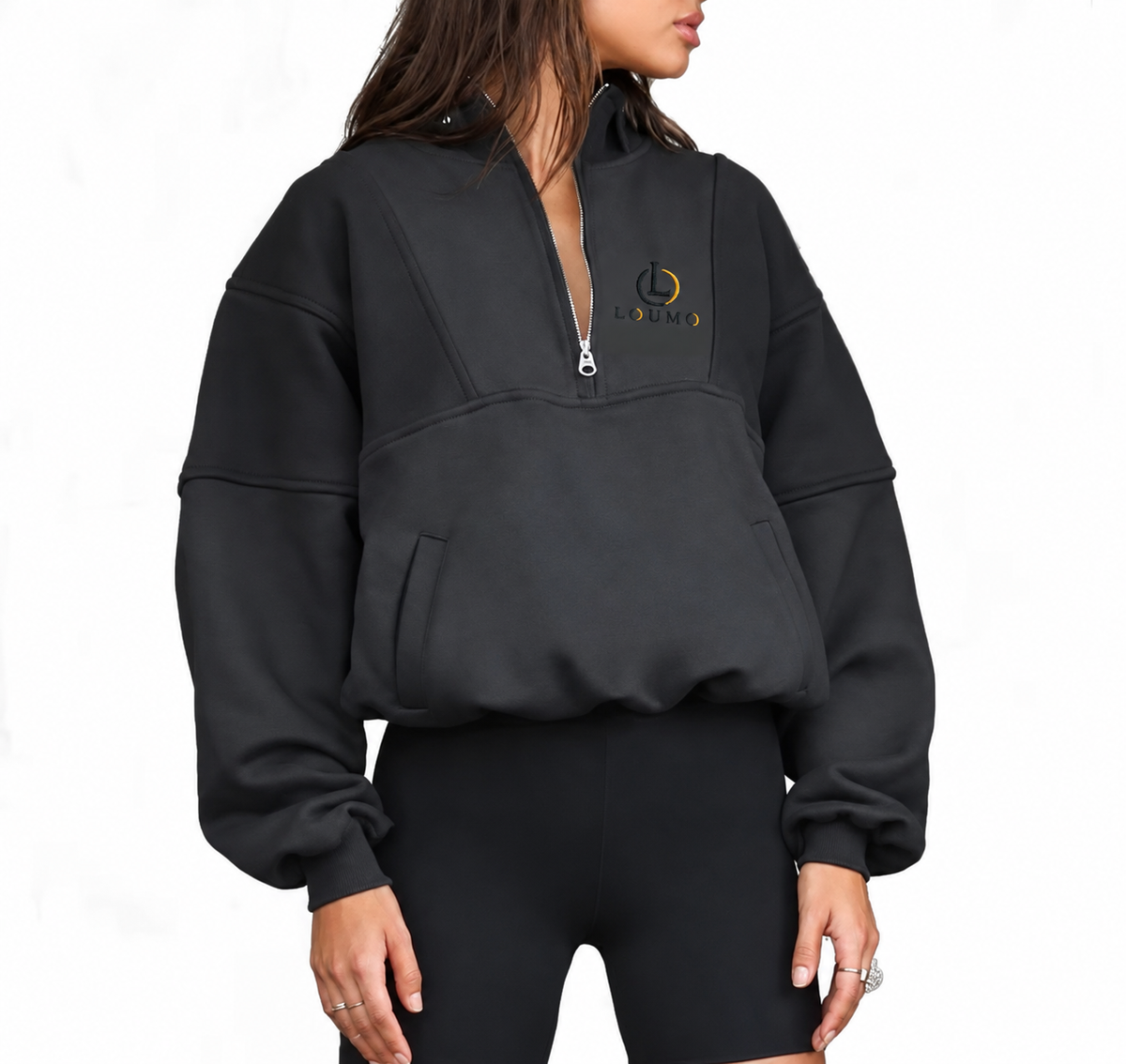 Pull femme LOUMO – 100 % coton French Terry 420 g/m² – Brodé